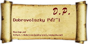 Dobrovolszky Pál névjegykártya